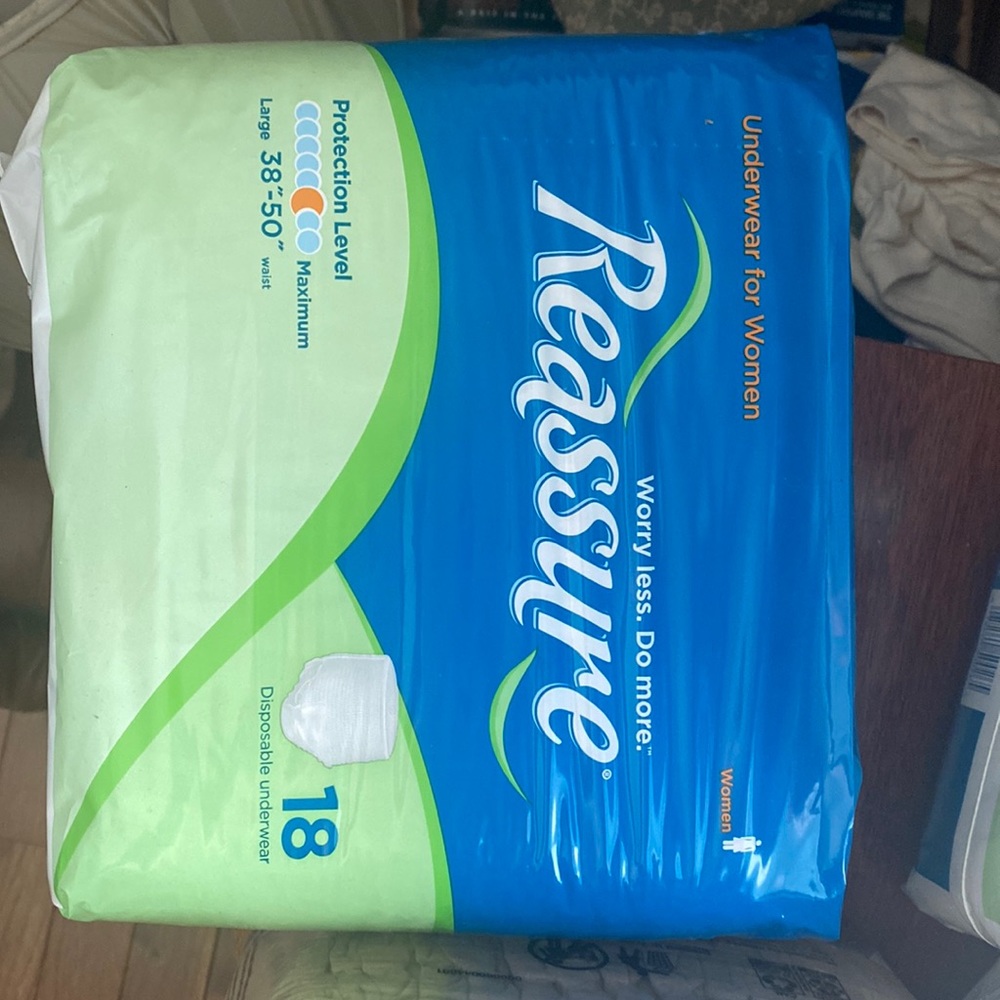 Size large, women’s disposable briefs